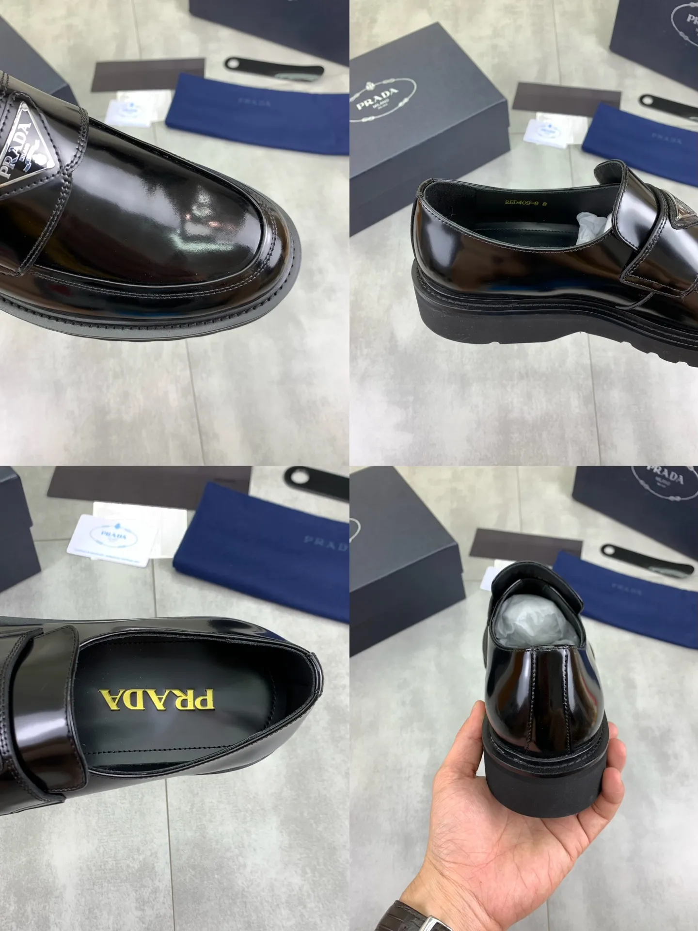 Factory price P860 💰Original quality, top version🔱 ＰＲＡＤＡPrada. Men's business casual leather shoes, top-quality leather shoes. 1:1 shipment ⬆️Luxurious and noble 👞All imported original color-rubbed edge beads, just to create a more comfortable wearing experience. Upper: Original comfortable open-edge bead rubbed color calfskin ➕Top imported water-dyed full cow lining, original lightweight and comfortable TPU foam combination bottom ✔️Code number: 39-45 (38.46 47 can be customized)